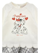 Abito per neonata Monnalisa Kids x Disney bianco con stampa grafica Dalmata 39H904 8030 0133 MONNALISA KIDS 