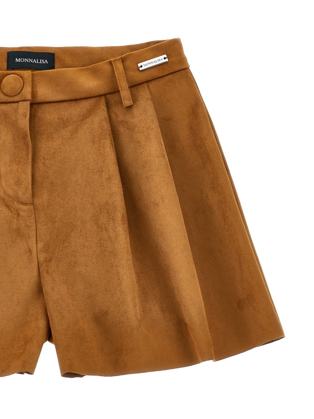 Shorts per bambina Monnalisa Kids marroni con placca con logo 41H405 8404 0005 MONNALISA KIDS 
