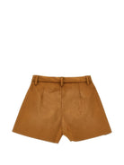 Shorts per bambina Monnalisa Kids marroni con placca con logo 41H405 8404 0005 MONNALISA KIDS 