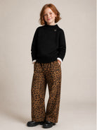 Pantaloni per bambina Monnalisa Kids marroni con stampa animalier 41H406 8623 0080 MONNALISA KIDS 