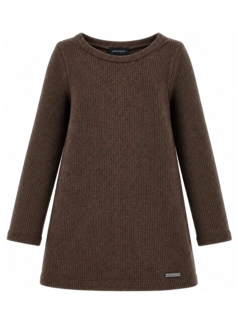 Abito per bambina Monnalisa Kids marrone a coste a maniche lunghe 41H903 8214 0006 MONNALISA KIDS 