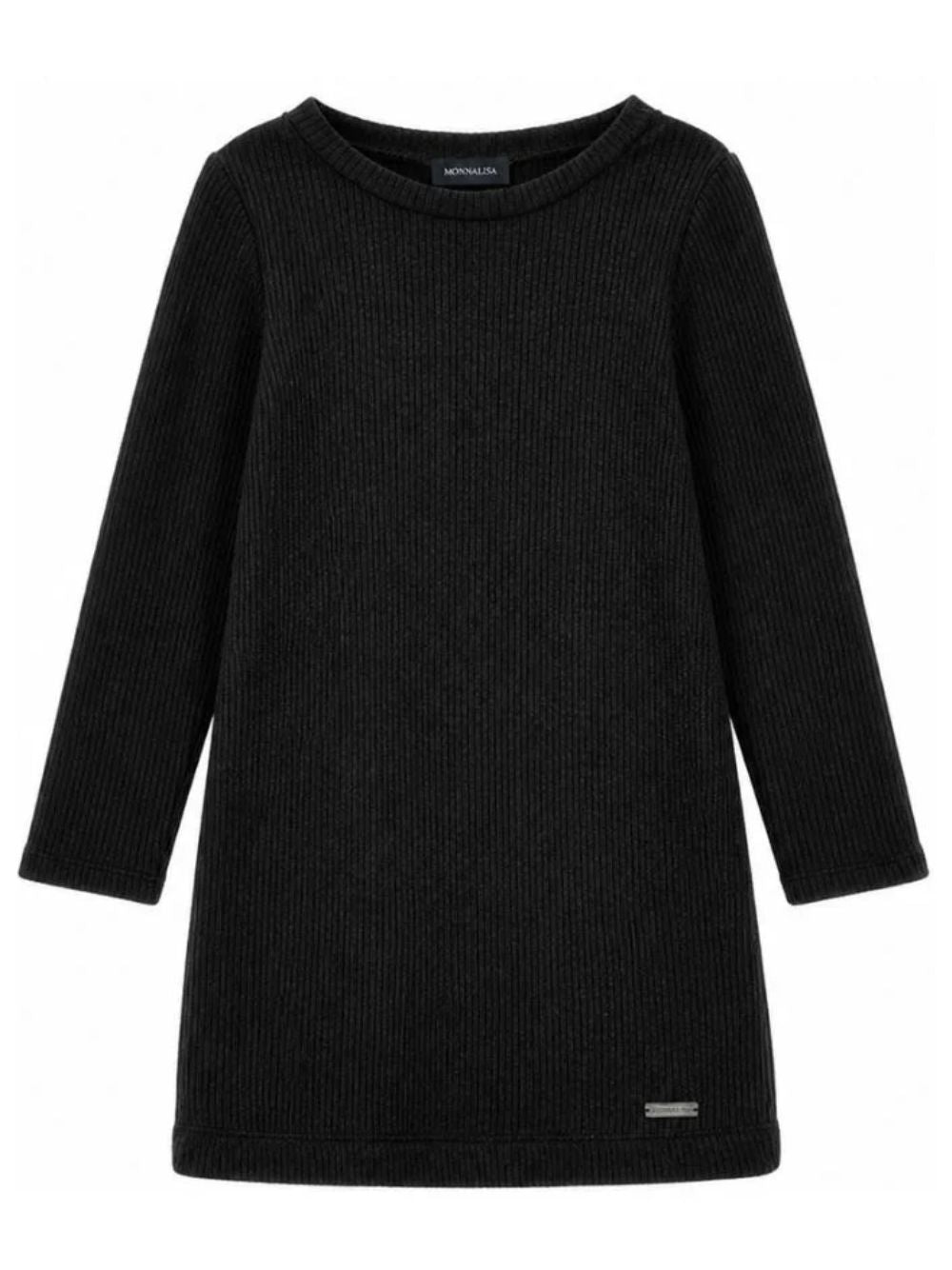 Abito per bambina Monnalisa Kids nero a coste a maniche lunghe 41H903 8214 0050 MONNALISA KIDS 