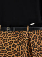 Abito per bambina Monnalisa Kids nero con motivo leopardato con cintura 41H904 8220 0050 MONNALISA KIDS 