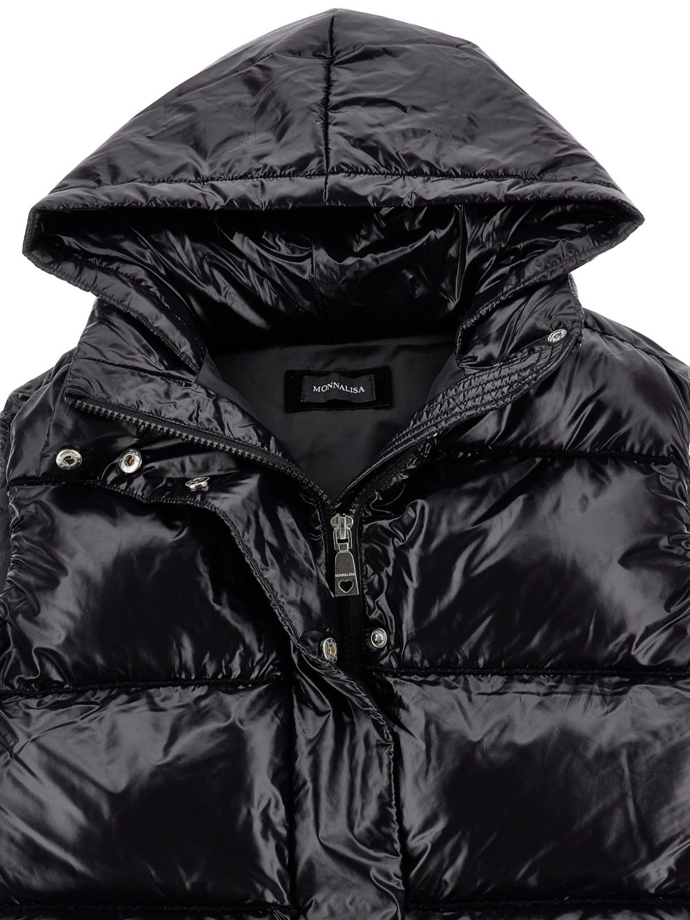Gilet per bambina Monnalisa Kids nero trapuntato con cappuccio 49H100 8022 0050 MONNALISA KIDS 