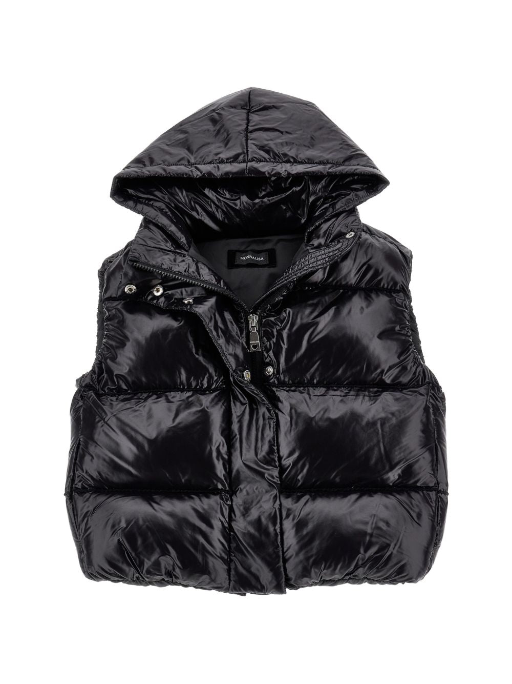 Gilet per bambina Monnalisa Kids nero trapuntato con cappuccio 49H100 8022 0050 MONNALISA KIDS 