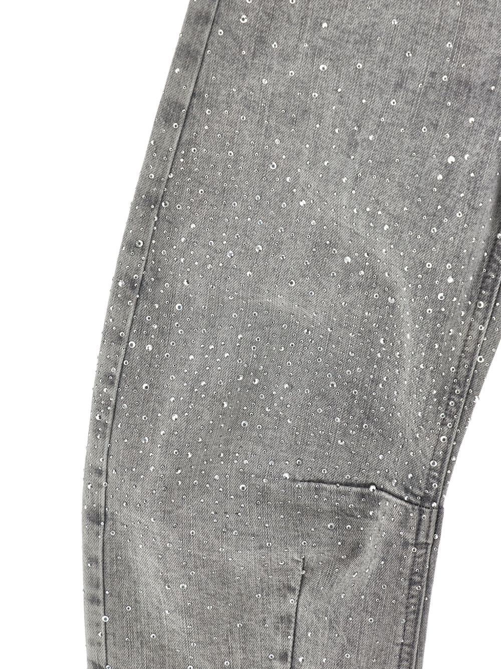 Jeans per bambina Monnalisa Kids grigi con decorazione con strass 49H400 8045 0050 MONNALISA KIDS 