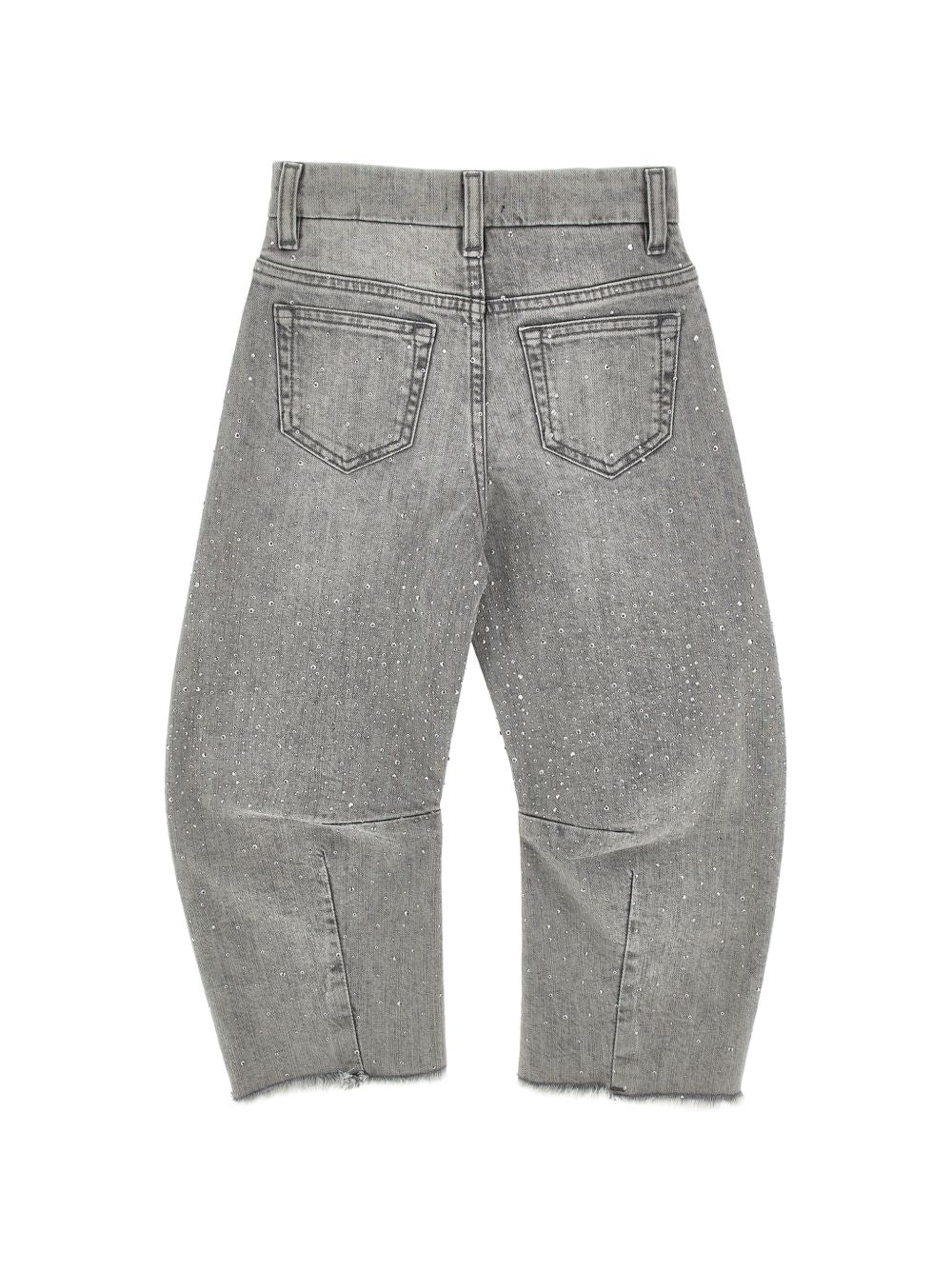 Jeans per bambina Monnalisa Kids grigi con decorazione con strass 49H400 8045 0050 MONNALISA KIDS 