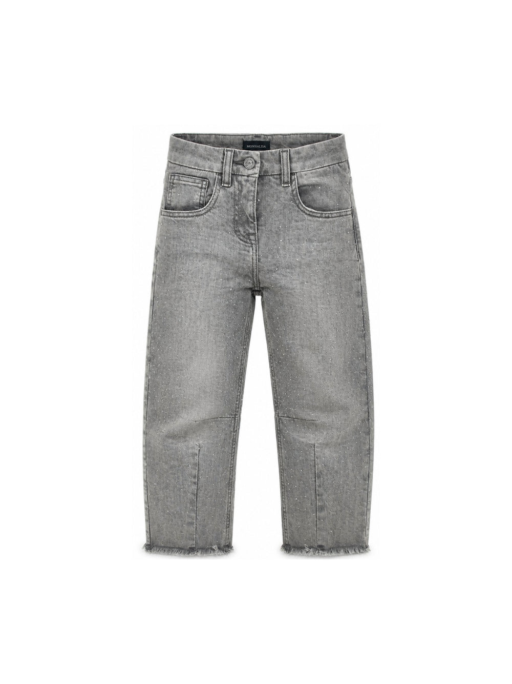 Jeans per bambina Monnalisa Kids grigi con decorazione con strass 49H400 8045 0050 MONNALISA KIDS 