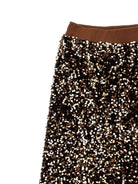 Pantaloni per bambina Monnalisa Kids marroni con decorazione con paillettes 49H404 8084 0006 MONNALISA KIDS 