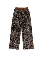 Pantaloni per bambina Monnalisa Kids marroni con decorazione con paillettes 49H404 8084 0006 MONNALISA KIDS 