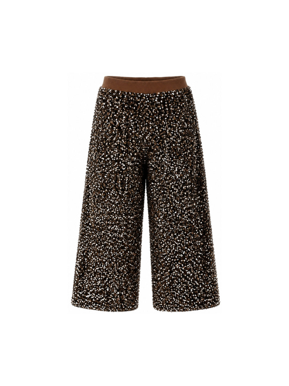 Pantaloni per bambina Monnalisa Kids marroni con decorazione con paillettes 49H404 8084 0006 MONNALISA KIDS 