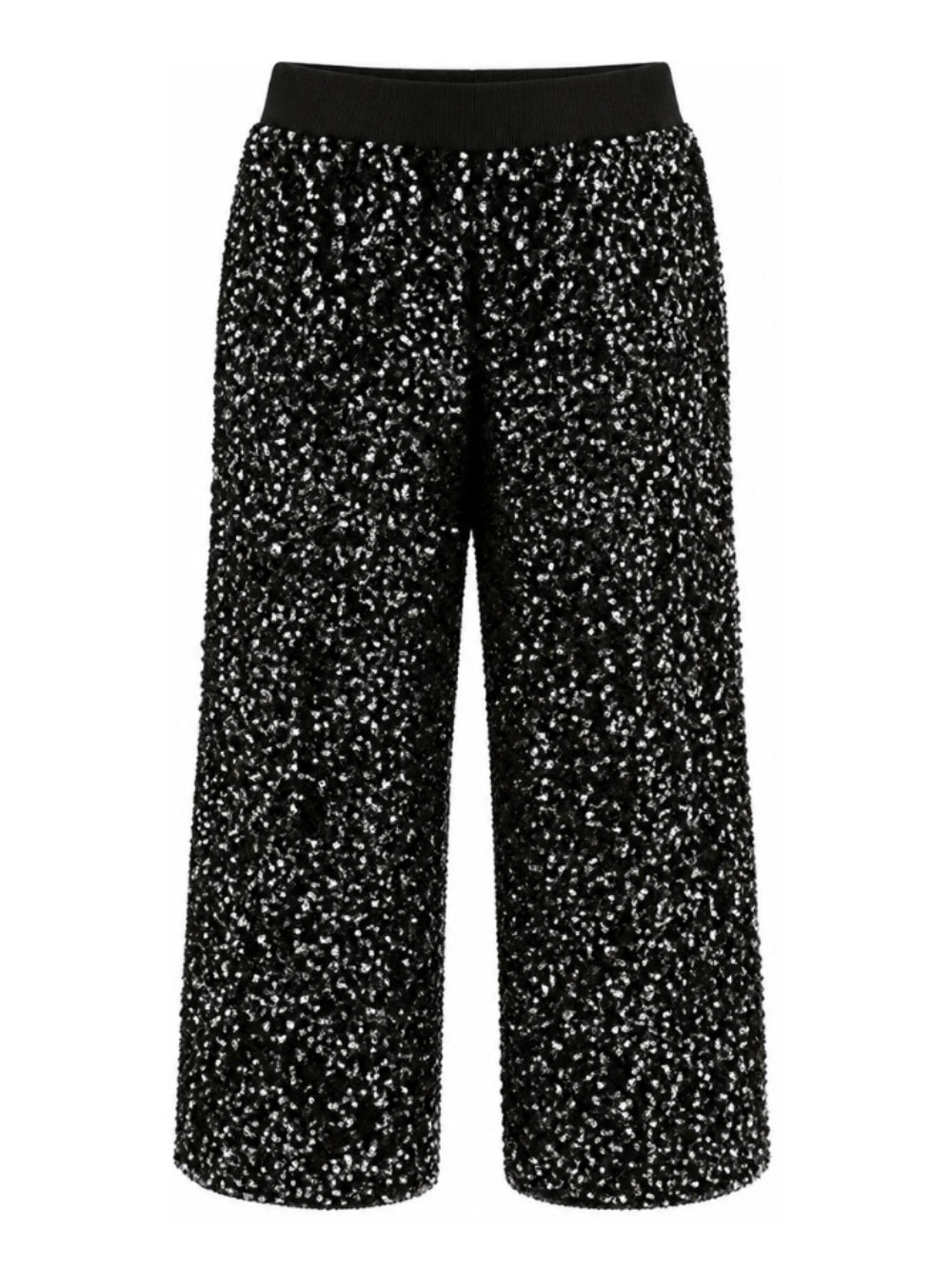 Pantaloni per bambina Monnalisa Kids neri con decorazione con paillettes 49H404 8084 0050 MONNALISA KIDS 