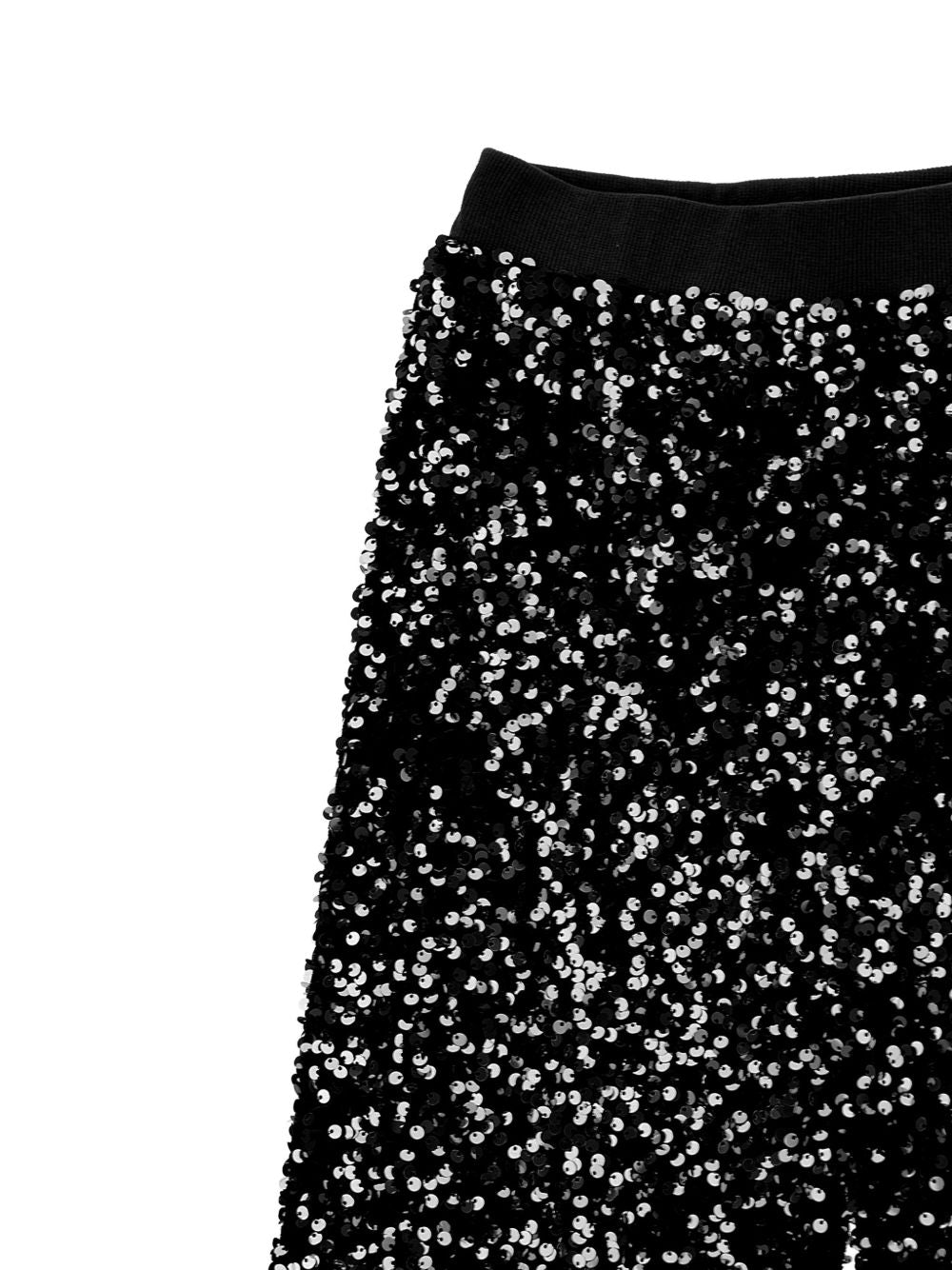 Pantaloni per bambina Monnalisa Kids neri con decorazione con paillettes 49H404 8084 0050 MONNALISA KIDS 