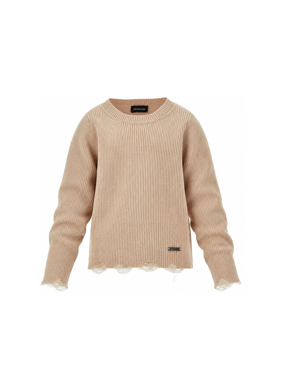 Maglione per bambina Monnalisa Kids marrone con trama a coste 49H600 8061 0003 MONNALISA KIDS 