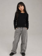 Maglione per bambina Monnalisa Kids nero con trama a coste 49H600 8061 0050 MONNALISA KIDS 