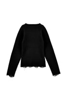 Maglione per bambina Monnalisa Kids nero con trama a coste 49H600 8061 0050 MONNALISA KIDS 
