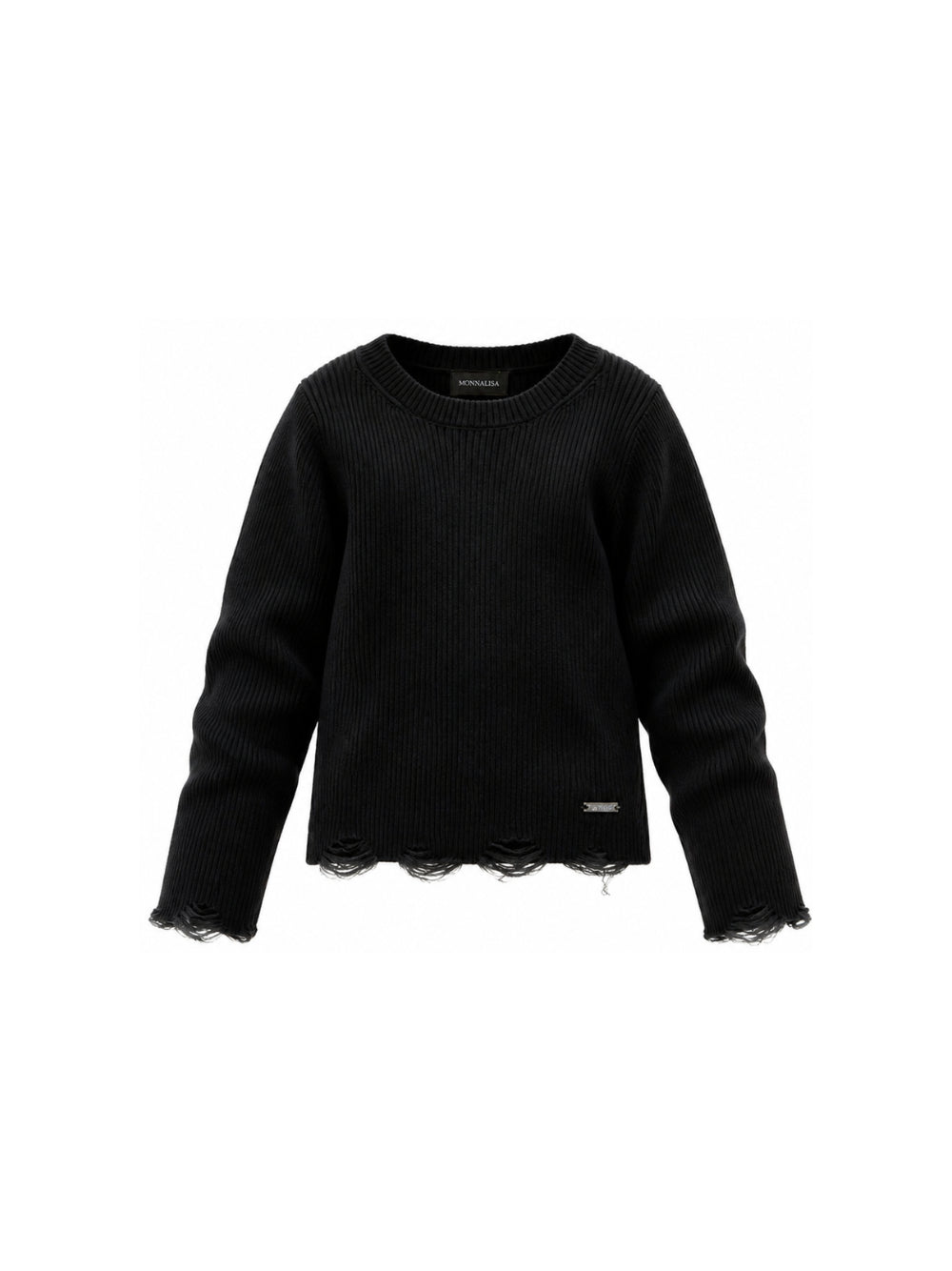 Maglione per bambina Monnalisa Kids nero con trama a coste 49H600 8061 0050 MONNALISA KIDS 