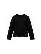 Maglione per bambina Monnalisa Kids nero con trama a coste 49H600 8061 0050 MONNALISA KIDS 