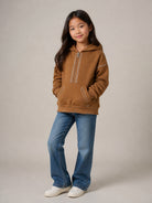 Felpa per bambina Monnalisa Kids marrone con strass 49H602 8047 0005 MONNALISA KIDS 