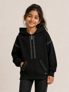 Felpa per bambina Monnalisa Kids nera con strass 49H602 8047 0050 MONNALISA KIDS 