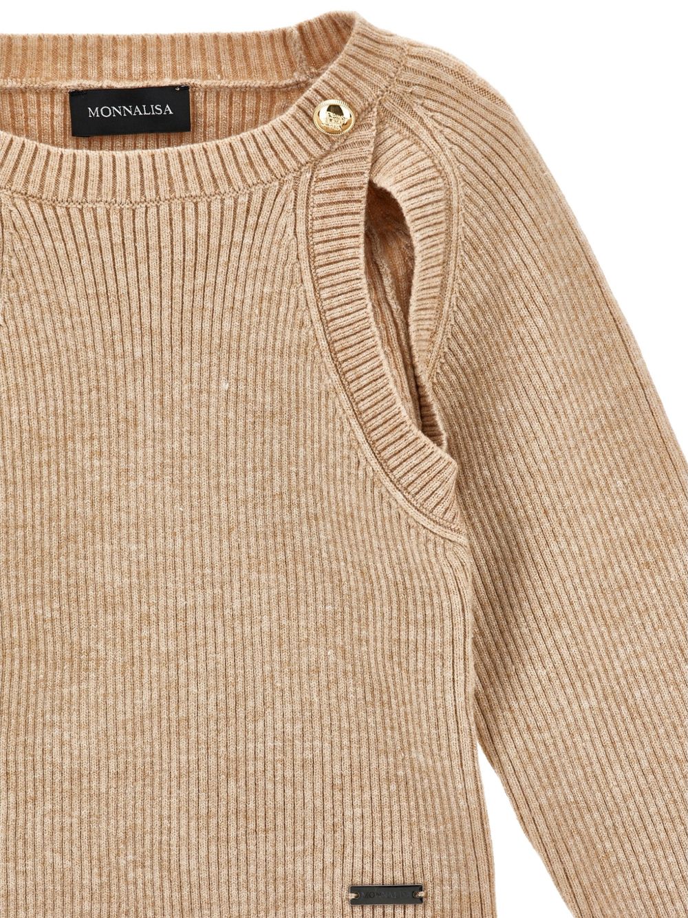 Maglione per bambina Monnalisa Kids beige con design cut-out 49H605 8061 0003 MONNALISA KIDS 