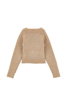 Maglione per bambina Monnalisa Kids beige con design cut-out 49H605 8061 0003 MONNALISA KIDS 