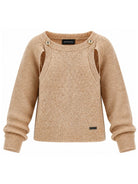 Maglione per bambina Monnalisa Kids beige con design cut-out 49H605 8061 0003 MONNALISA KIDS 
