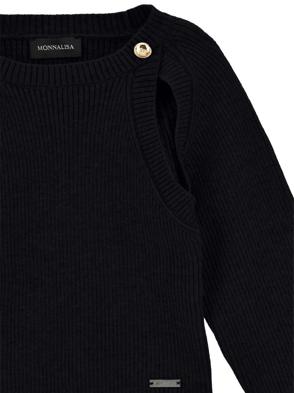 Maglione per bambina Monnalisa Kids nero con design cut-out 49H605 8061 0050 MONNALISA KIDS 