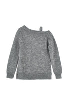 Maglione per bambina Monnalisa Kids grigio con spalla scoperta 49H606 8710 0032 MONNALISA KIDS 