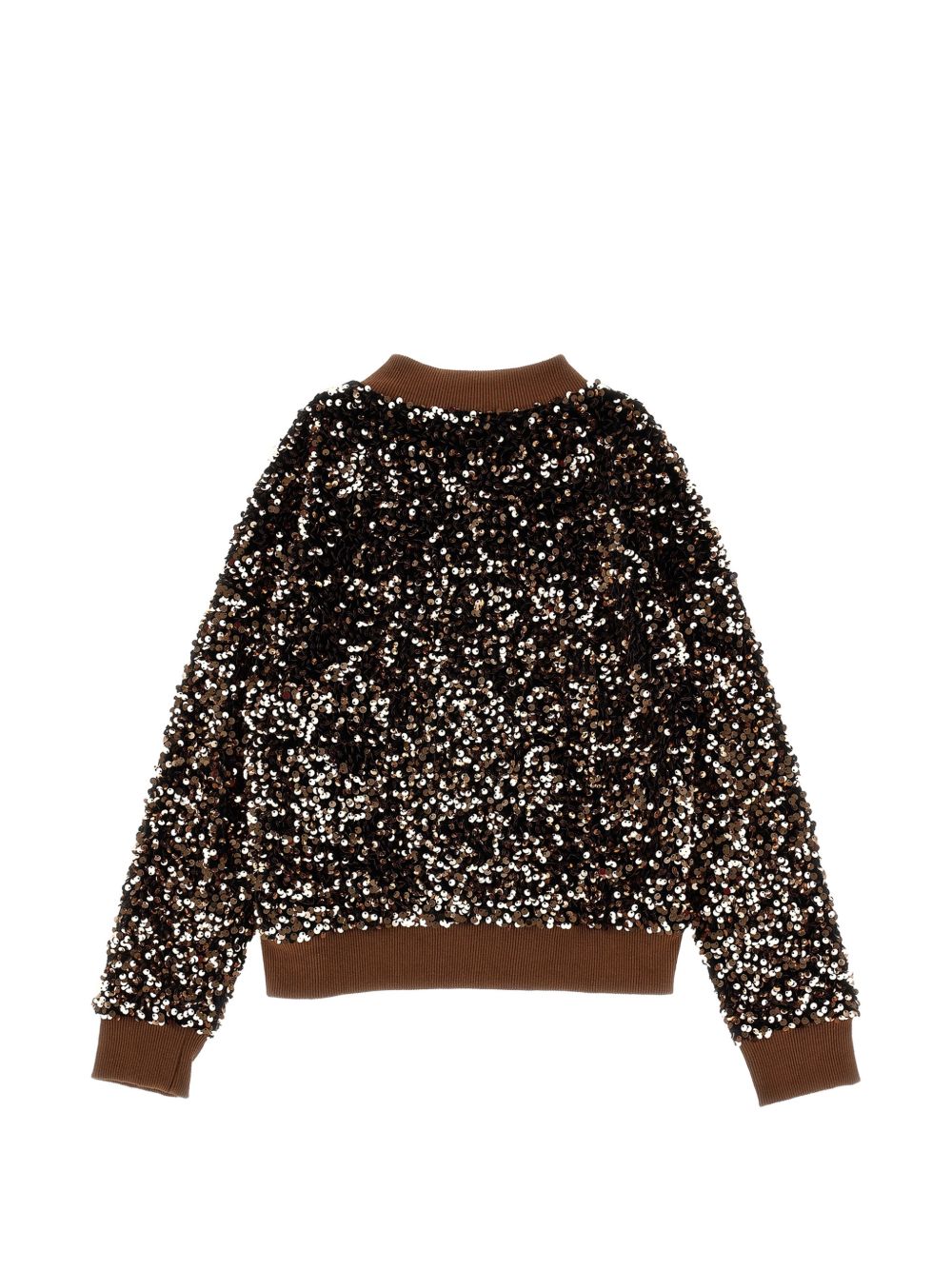Felpa per bambina Monnalisa Kids marrone con decorazione paillettes all-over 49H800 8084 0006 MONNALISA KIDS 
