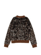 Felpa per bambina Monnalisa Kids marrone con decorazione paillettes all-over 49H800 8084 0006 MONNALISA KIDS 