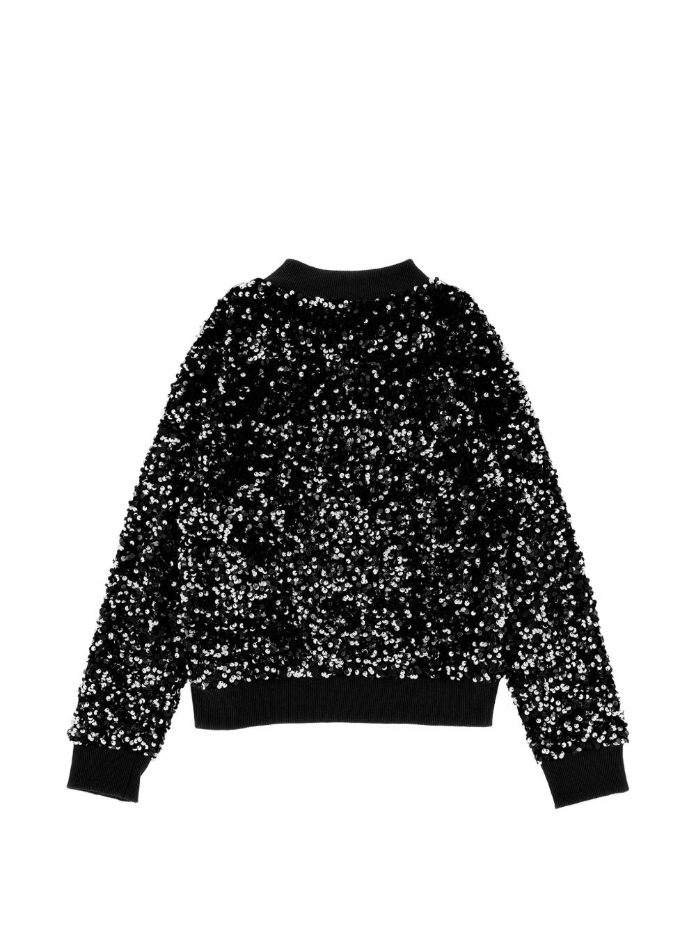 Felpa per bambina Monnalisa Kids nera con decorazione paillettes all-over 49H800 8084 0050 MONNALISA KIDS 