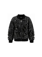 Felpa per bambina Monnalisa Kids nera con decorazione paillettes all-over 49H800 8084 0050 MONNALISA KIDS 