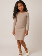 Abito per bambina Monnalisa Kids beige con trama a coste 49H901 8061 0003 MONNALISA KIDS 