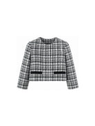 Giacca per bambina Monnalisa Kids bianca e nera con trama in tweed 71H104 8312 9950 MONNALISA KIDS 