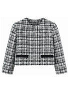 Giacca per bambina Monnalisa Kids bianca e nera con trama in tweed 71H104 8312 9950 MONNALISA KIDS 