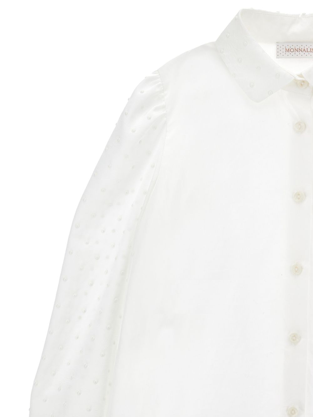 Camicia per bambina Monnalisa Kids bianca con colletto con decorazioni in rilievo 71H301 8190 0001 MONNALISA KIDS 
