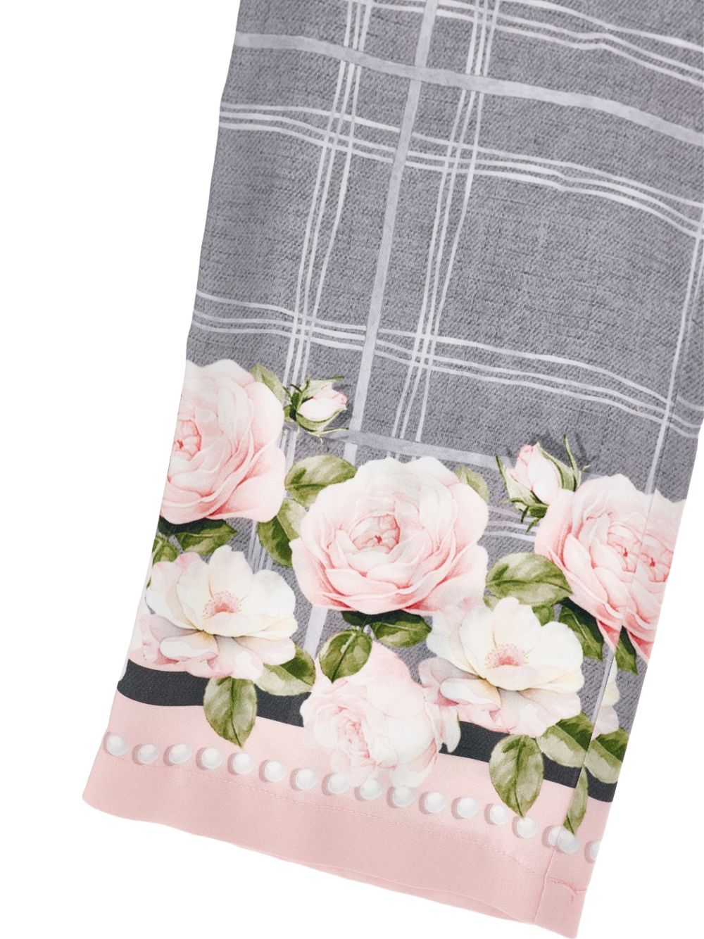 Pantaloni per bambina Monnalisa Kids grigi con motivo a fiori 71H402 8674 3294 MONNALISA KIDS 