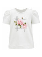 T-shirt per bambina Monnalisa Kids bianca con stampa grafica 71H603 8201 0001 MONNALISA KIDS 