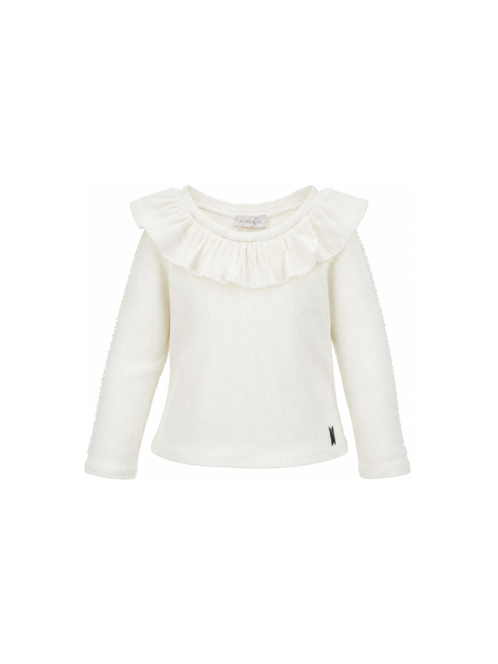 T-shirt per bambina Monnalisa Kids bianca con colletto con ruches 71H611 8214 0001 MONNALISA KIDS 