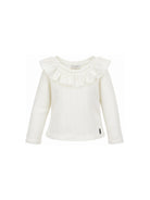 T-shirt per bambina Monnalisa Kids bianca con colletto con ruches 71H611 8214 0001 MONNALISA KIDS 