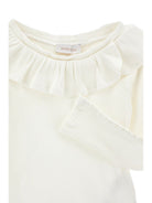 T-shirt per bambina Monnalisa Kids bianca con colletto con ruches 71H611 8214 0001 MONNALISA KIDS 