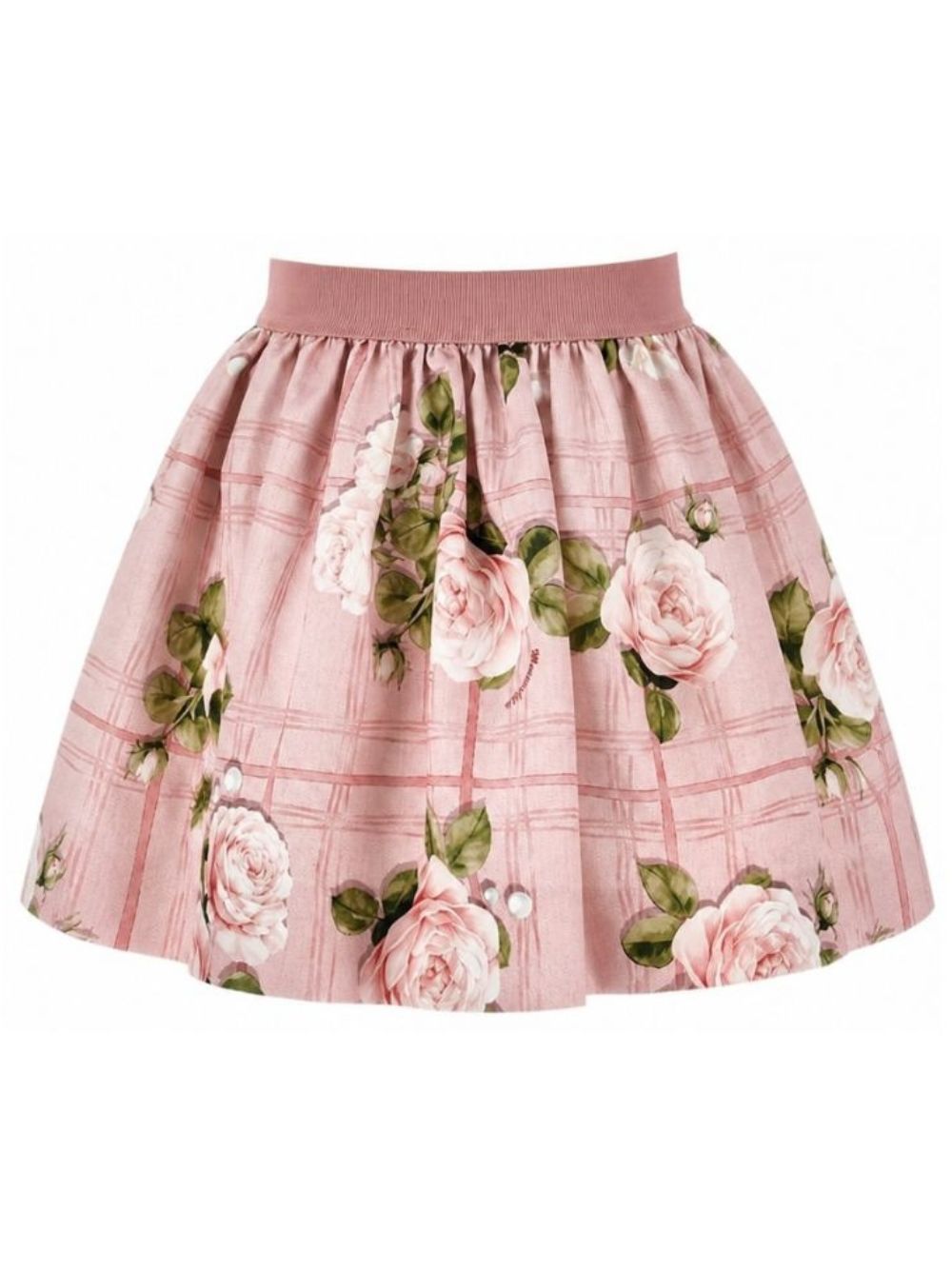 Gonna per bambina Monnalisa Kids rosa con stampa a fiori 71H700 8660 094F MONNALISA KIDS 