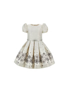 Abito per bambina Monnalisa Kids bianco svasato a fiori 71H907 8661 0299 MONNALISA KIDS 