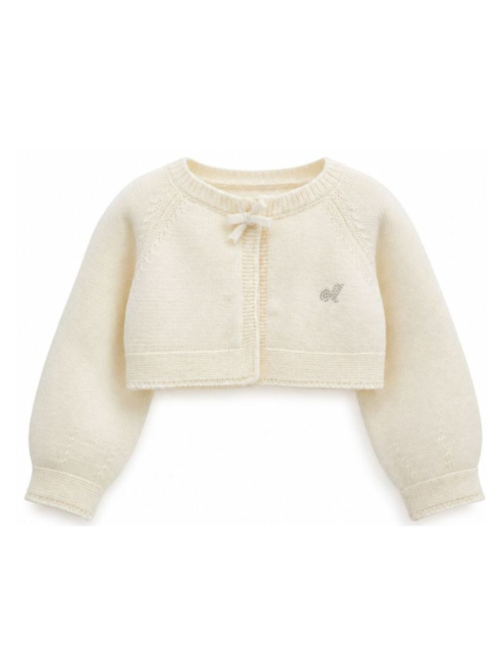 Cardigan per neonata Monnalisa Kids bianco con dettaglio con fiocco 73H801 8060 0001 MONNALISA KIDS 