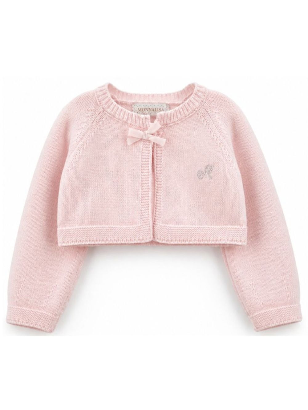 Cardigan per neonata Monnalisa Kids rosa con dettaglio con fiocco 73H801 8060 0091 MONNALISA KIDS 