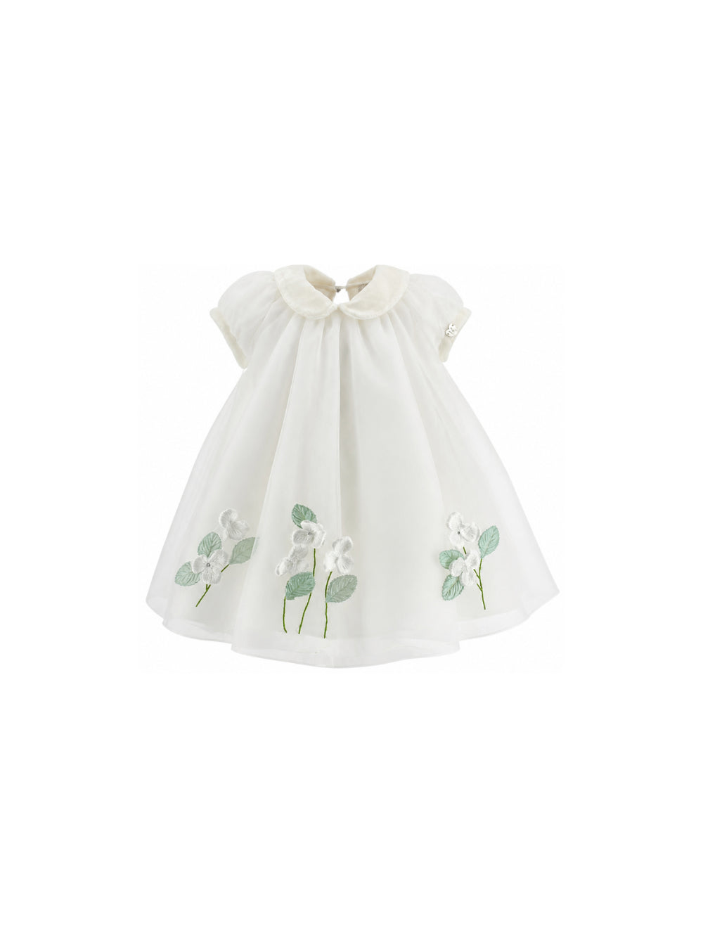 Abito per neonata Monnalisa Kids bianco in tulle con applicazione floreale 73H900 8078 0001 MONNALISA KIDS 