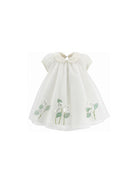 Abito per neonata Monnalisa Kids bianco in tulle con applicazione floreale 73H900 8078 0001 MONNALISA KIDS 