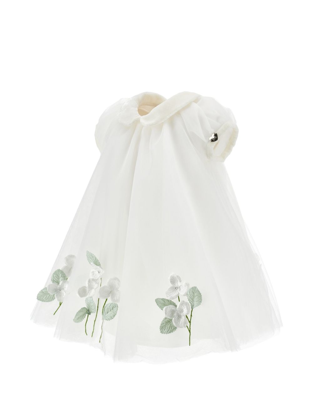 Abito per neonata Monnalisa Kids bianco in tulle con applicazione floreale 73H900 8078 0001 MONNALISA KIDS 