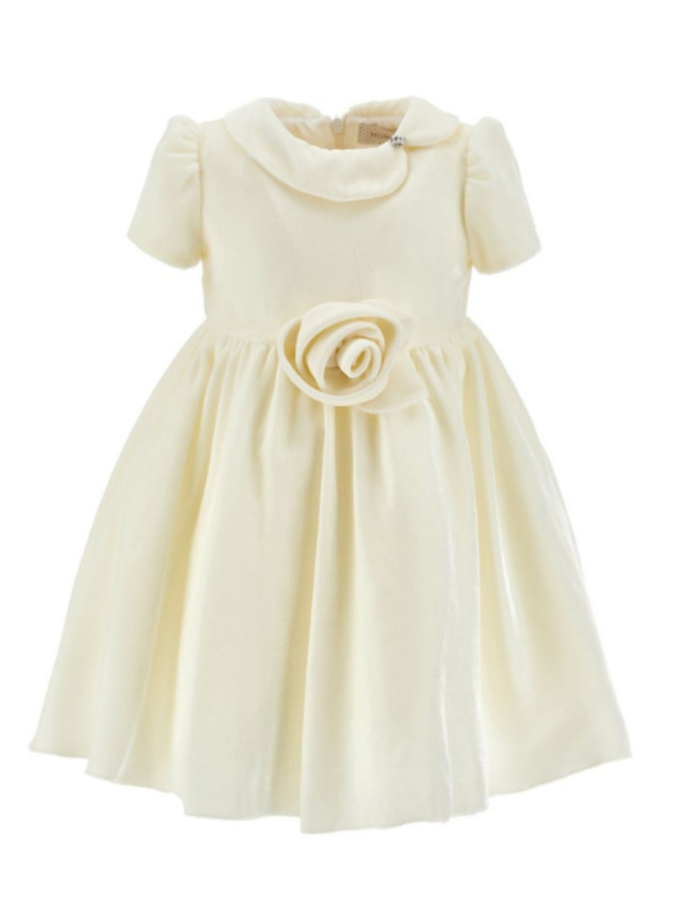 Abito per neonata Monnalisa Kids bianco in velluto 73H901 8803 0001 MONNALISA KIDS 